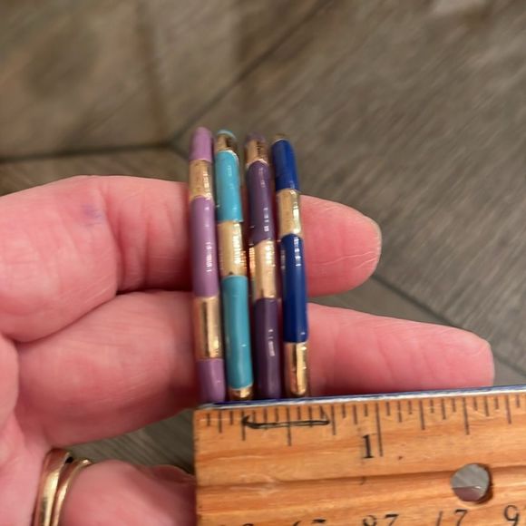 Vintage Brass and Enamel Bangles, Shades of Blue & Purple - Picture 10 of 16